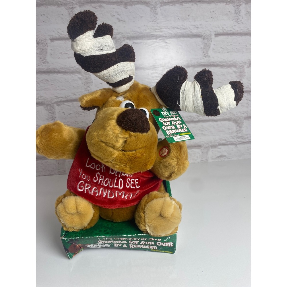 Dr. Elmo Grandma Got Run Over by a Reindeer Animated Singing Plush Toy Dandee